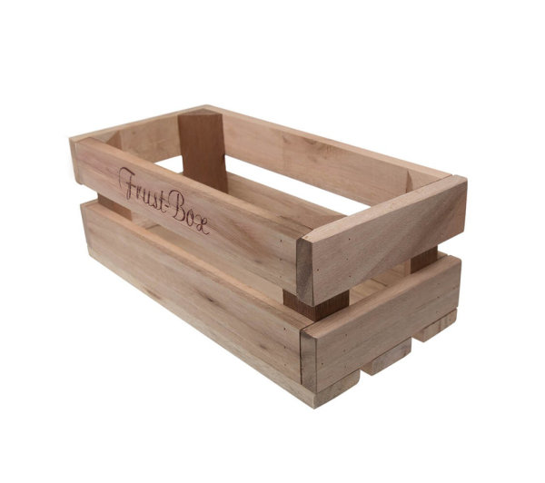 Holzkiste klein Frustbox aus Palettenholz, 24 x 9 x 11 cm, 2,4 l