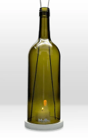 HÄNGE WINDLICHT 1 L BORDEAUX FLASCHE IN OLIV