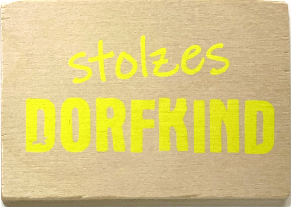 Holzpost Magnet "stolzes Dorfkind"